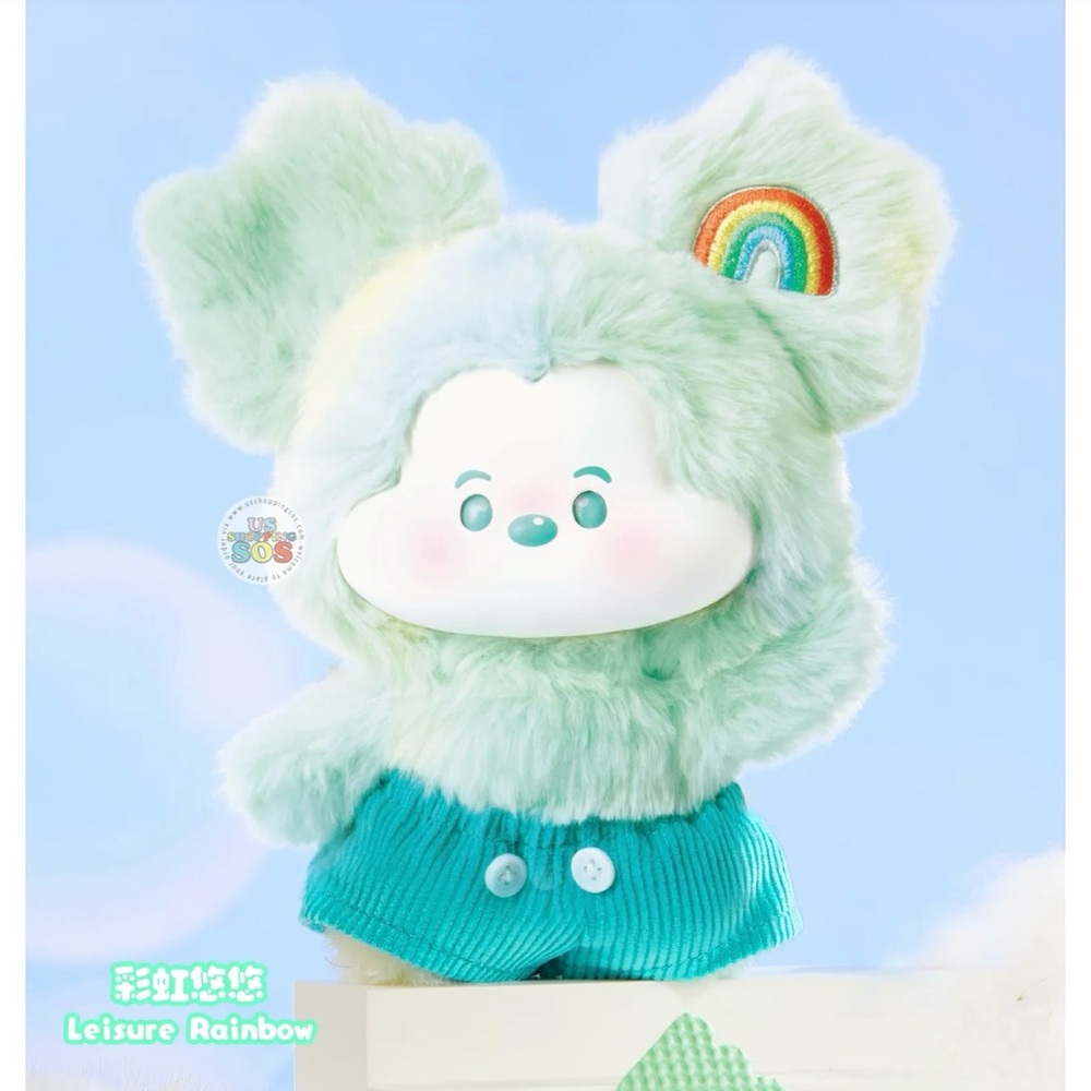 🌈 NIB DISNEY MICKEY HEAD IN THE CLOUDS Vinyl Plush Pendant - MINISO -